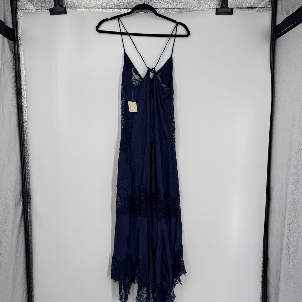 Free People Navy Blue Lace Maxi Dress - Picture 8 of 12